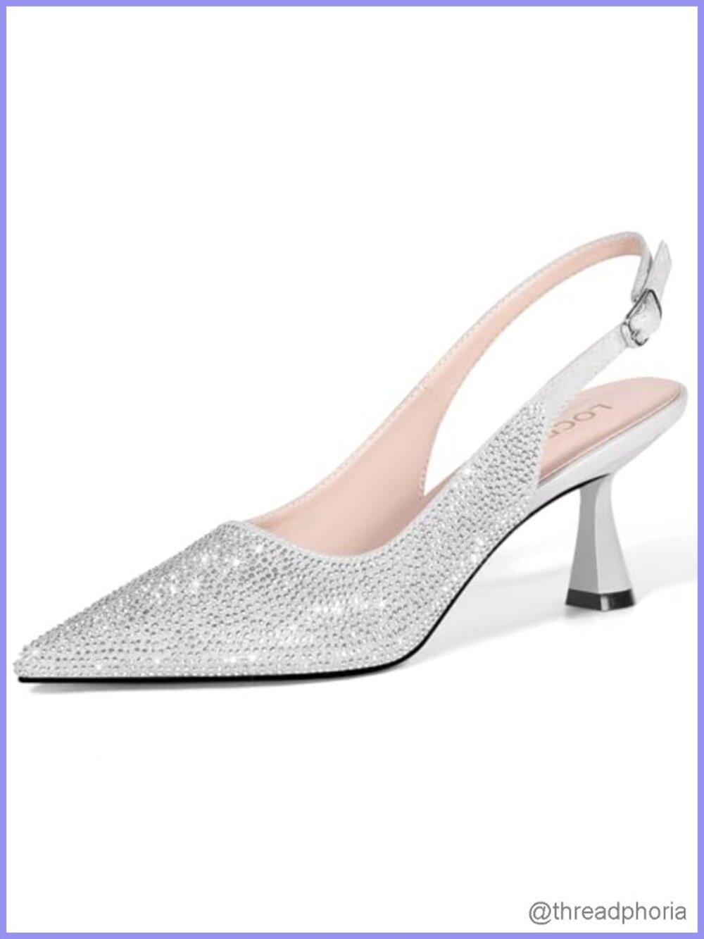 Women's Rhinestone Kitten Heels Slingback Dress Pumps Sparkly Low Heel Shoes